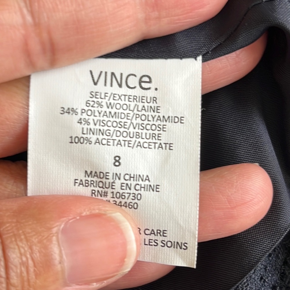 VINCE Navy Wool Blazer Jacket Size 8 - Picture 8 of 9